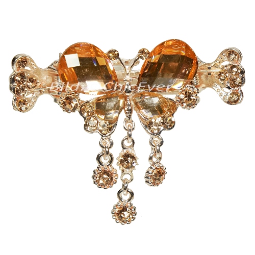Haargreifer Schmetterling Haarspange Haarkneifer Haarklammer Metall & Strass champagner gold 4484 - zum Schließen ins Bild klicken